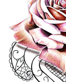 Realistic rose lace tattoo design high resolution download