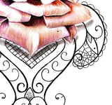 Realistic rose lace tattoo design high resolution download