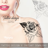 3 x Realistic rose tattoo design high resolution download