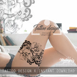 Realistic rose with lace - download tattoo design #5