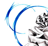 Realistic rose with precious stone tattoo design high resolution download