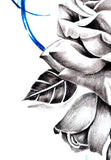 Realistic rose with precious stone tattoo design high resolution download