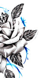 Realistic rose with precious stone tattoo design high resolution download