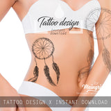 Realistic dreamcatcher sexy tattoo design high resolution download