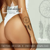 Realistic dreamcatcher sexy tattoo design high resolution download