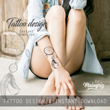 Realistic dreamcatcher  tattoo design high resolution download
