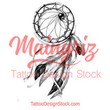 Realistic dreamcatcher  tattoo design high resolution download