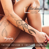Realistic dreamcatcher  tattoo design high resolution download