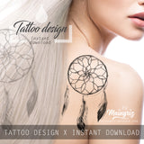Realistic dreamcatcher tattoo design high resolution download