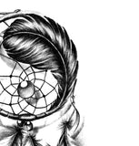 Realistic dreamcatcher with feather  tattoo design high resolution download
