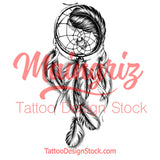 Realistic dreamcatcher with feather  tattoo design high resolution download