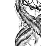 Realistic dreamcatcher with pearls and lace tattoo design high resolution download