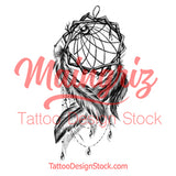 Realistic dreamcatcher with pearls and lace tattoo design high resolution download