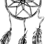 Realistic dreamcatcher with pearls  tattoo design high resolution download