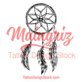 Realistic dreamcatcher with pearls  tattoo design high resolution download