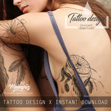 Realistic dreamcatcher with rubbon tattoo design high resolution download