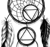 Realistic dreamcatcher with rubbon tattoo design high resolution download
