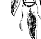 Realistic dreamcatcher with rubbon tattoo design high resolution download