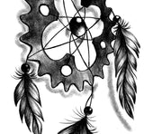 Realistic engineer dreamcatcher  tattoo design high resolution download