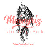 Realistic engineer dreamcatcher  tattoo design high resolution download