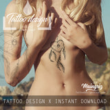 Realistic heart dreamcatcher tattoo design high resolution download