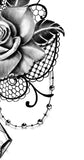 Realistic precious stone and rose with rose tattoo design high resolution download