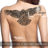 Realistic phoenix- tattoo design download
