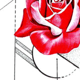 Realistic red rose and precious stone  tattoo design high resolution download