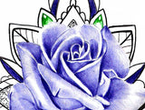 Realistic rose with precious stone tattoo design high resolution download