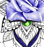 Realistic rose with precious stone tattoo design high resolution download