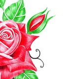 Realistic rose and precious stone tattoo design high resolution download