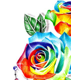 Realistic rose with precious stone tattoo design high resolution download