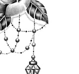 Realistic rose with diamond and lace  tattoo design high resolution download
