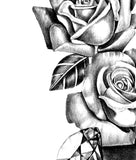 Realistic rose with diamond  tattoo design high resolution download