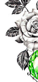 Realistic rose with emerald tattoo design high resolution download
