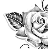 Realistic rose with precious stone tattoo design high resolution download