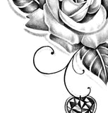Realistic rose with precious stone tattoo design high resolution download