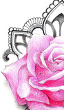 Realistic rose with precious stone tattoo design high resolution download
