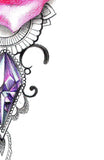 Realistic rose with precious stone tattoo design high resolution download