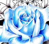 Realistic rose with precious stone  tattoo design high resolution download