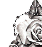 Realistic rose with precious stone tattoo design high resolution download