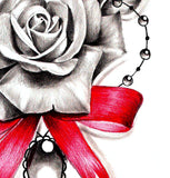 Realistic rose with precious stone tattoo design high resolution download