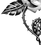 Realistic rose with precious stone tattoo design high resolution download