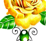 Realistic rose with sexy precious stone tattoo design high resolution download