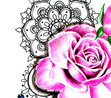 Saphir and sexy roseSaphir and sexy rose tattoo design high resolution download