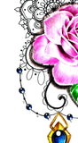 Saphir and sexy roseSaphir and sexy rose tattoo design high resolution download
