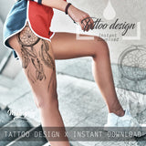 Realistic sexy dreamcatcher tattoo design high resolution download