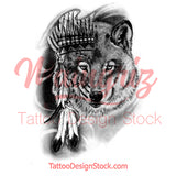 Realistic wolf tattoo design high resolution download