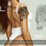 Realistic wolf tattoo design high resolution download