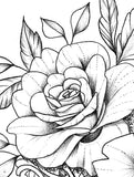 Rose linework tattoo design high resolution download